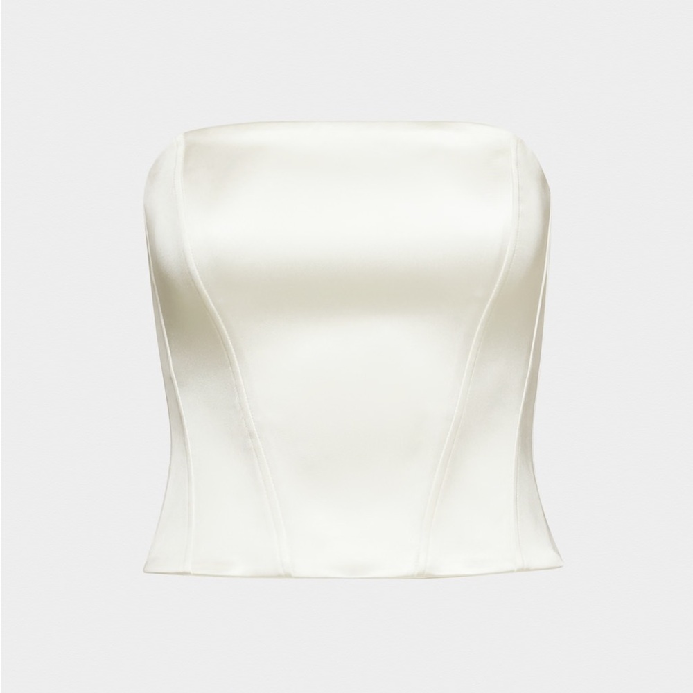 Aritzia White Satin Corset Top